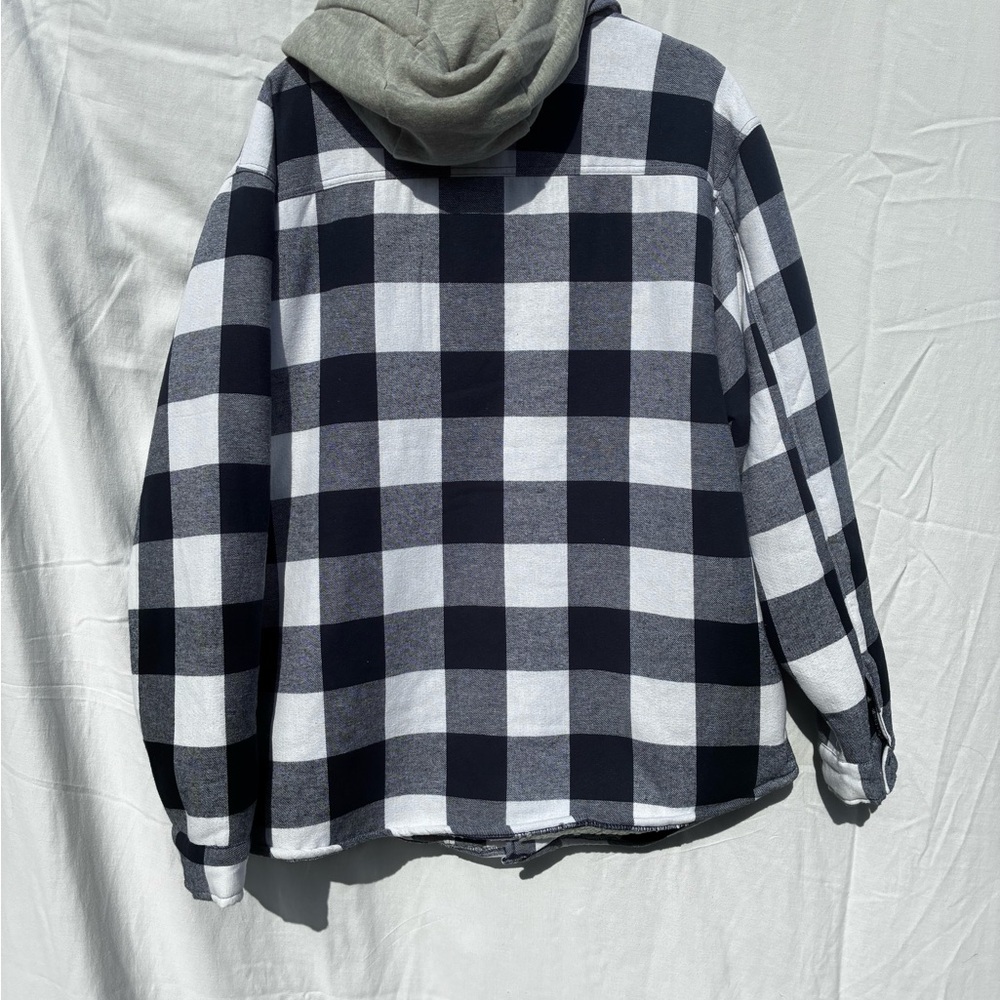 United States Naval Academy 
Navy and White Plaid Jacket with Gray Hood - Picture 3 of 5